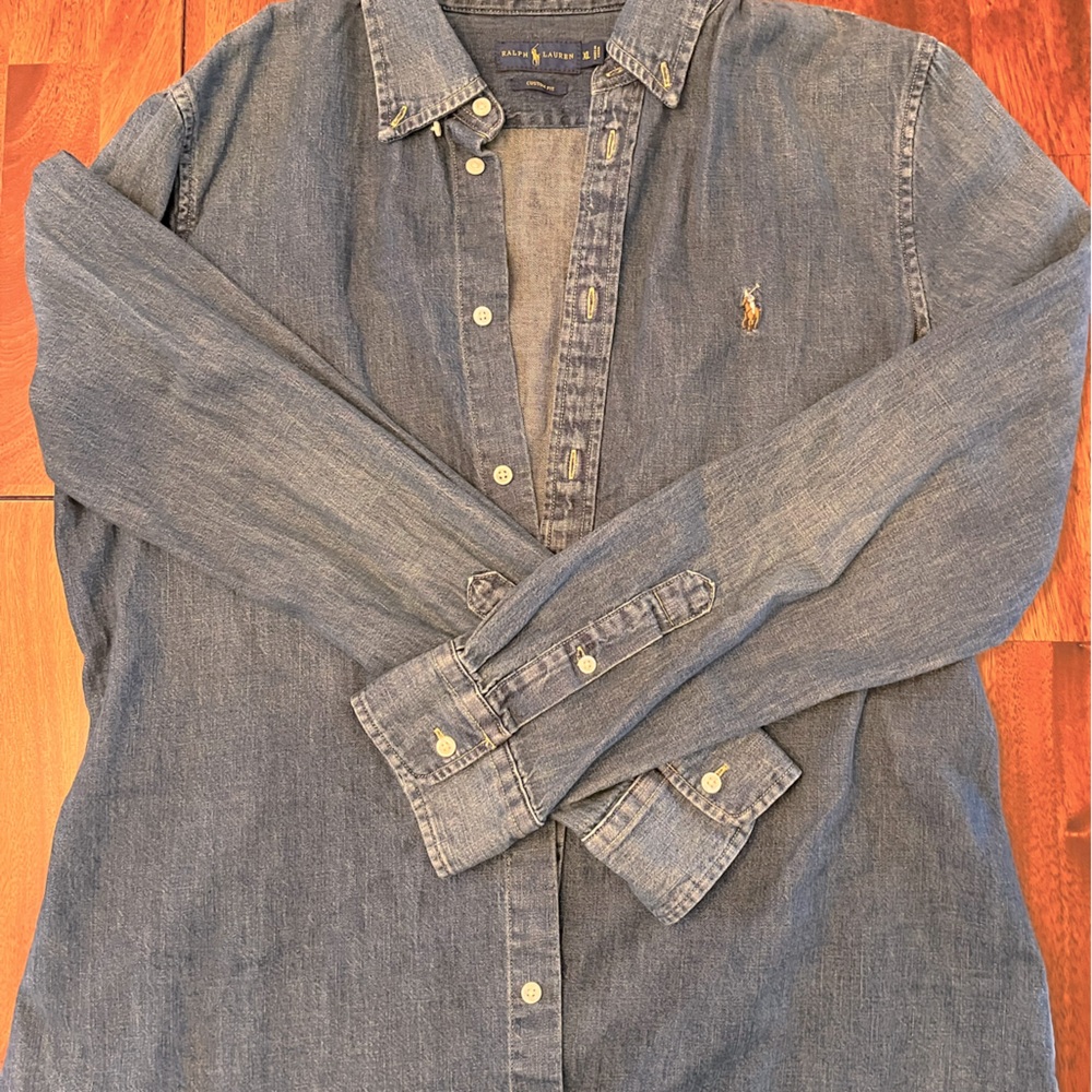 Polo brand denim button up shirt men’s size XL